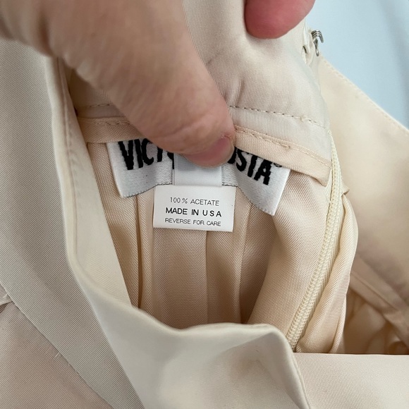 Vintage NWT Victor Costa Cream Maxi Skirt with Purple Hydrangea Embroidery - Picture 6 of 8